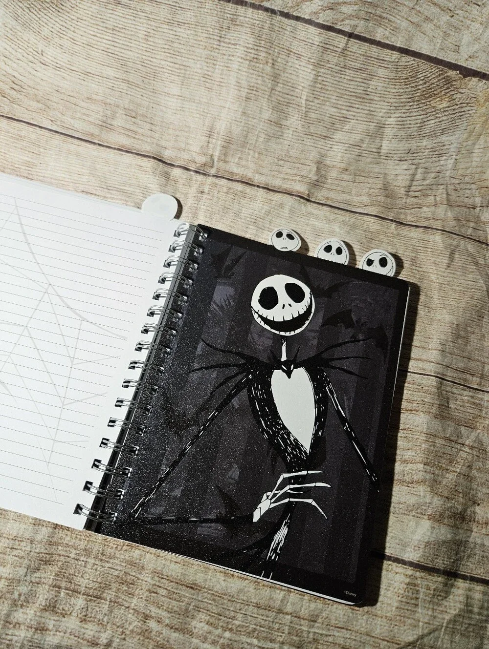 Disney Nightmare Before Christmas spiral journal and jack and sally pens